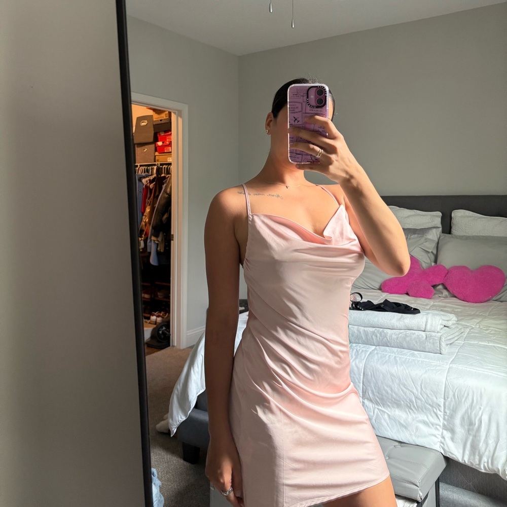 Elegant Pink Slip Dress